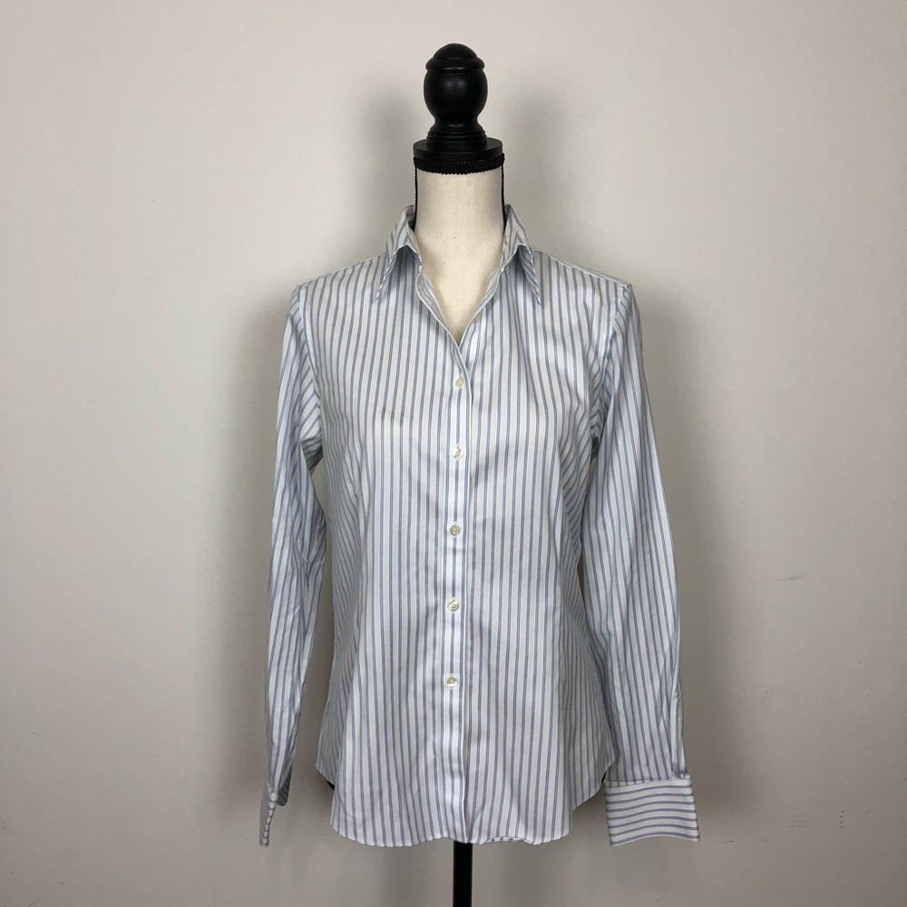 Brooks Brothers White and Blue Stripes